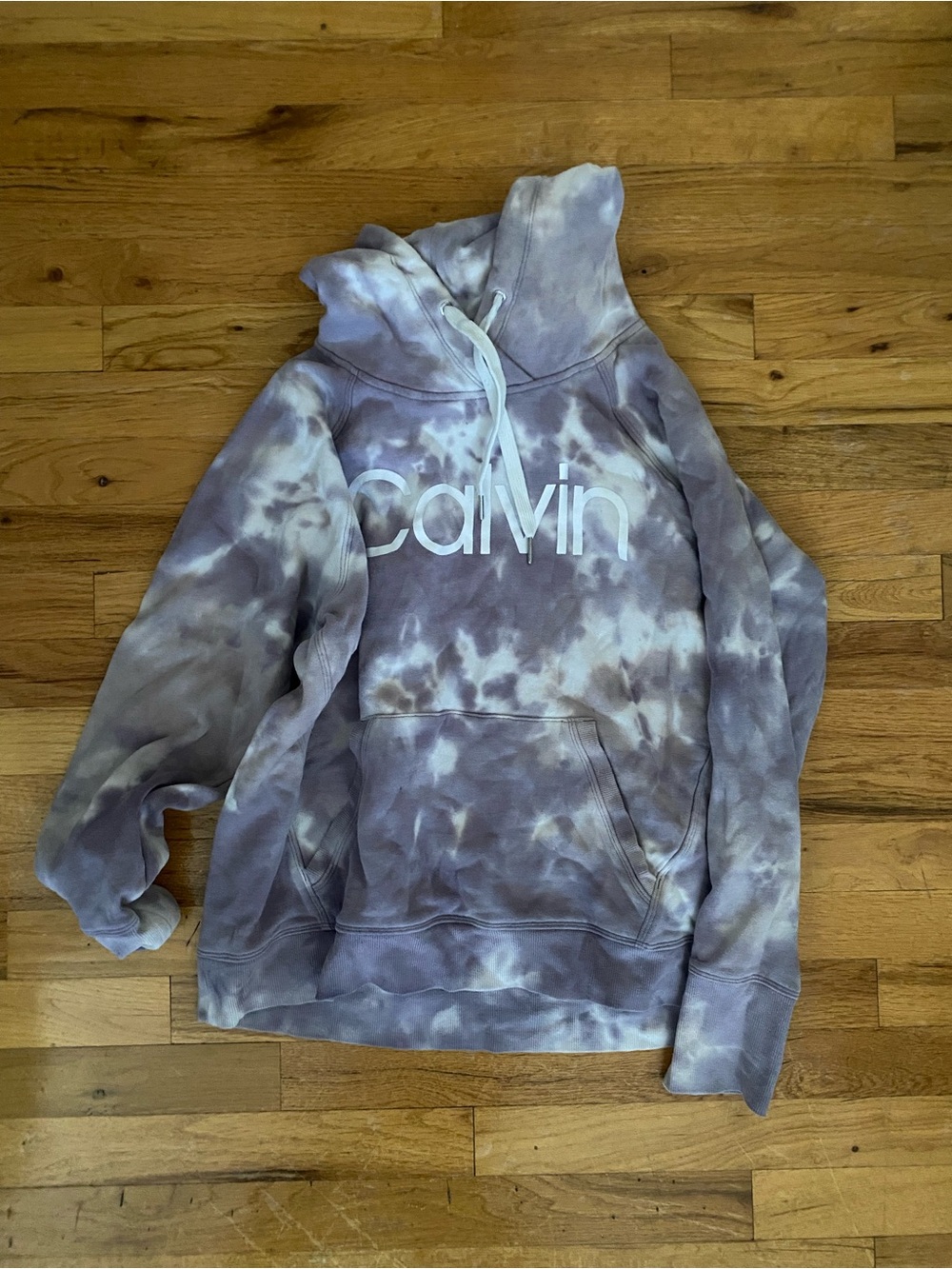 Calvin Klein Men's Tie-Dye Hoodie - Lavender and White